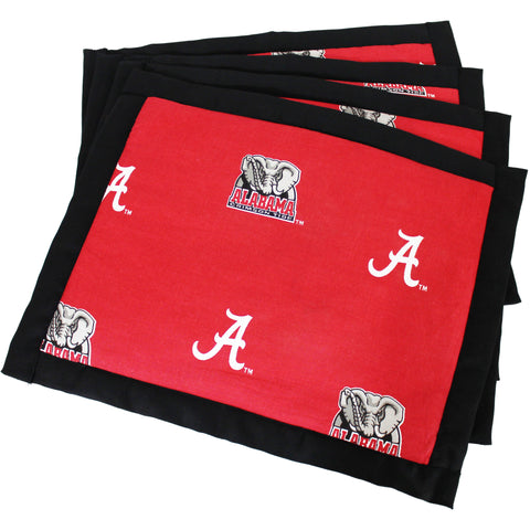 Alabama Crimson Tide Placemat Set, Set of 4 Cotton and Reusable Placemats