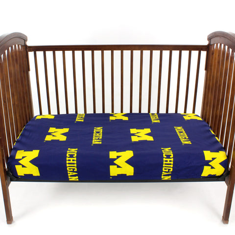 Michigan Wolverines Baby Crib Fitted Sheet