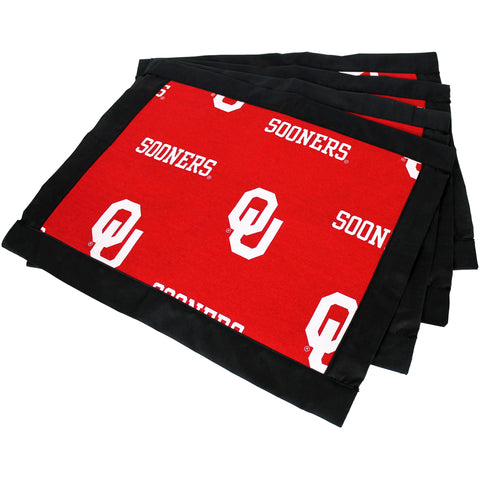 Oklahoma Sooners Placemat Set, Set of 4 Cotton and Reusable Placemats