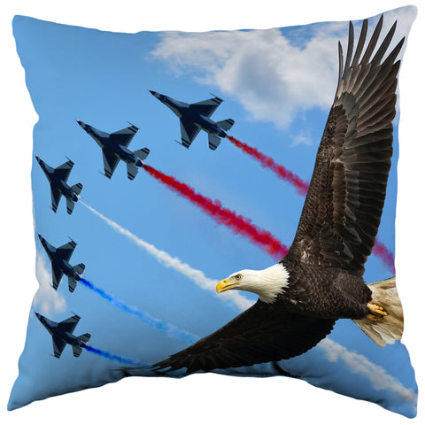 Fighter Jet Double Sided Pillow, Made in the USA
