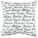 Reindeer Names Reversible Pillow - More Colors Available