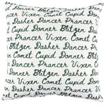 Reindeer Names Reversible Pillow - More Colors Available