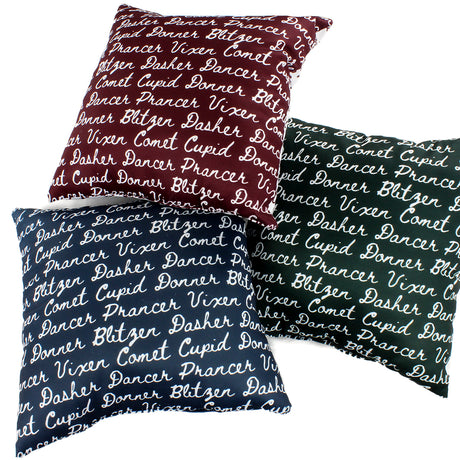Reindeer Names Reversible Pillow