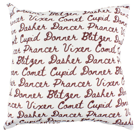 Reindeer Names Reversible Pillow