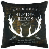 Reindeer Sleigh Rides Reversible Pillow