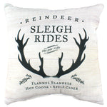 Reindeer Sleigh Rides Reversible Pillow