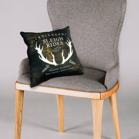 Reindeer Sleigh Rides Reversible Pillow