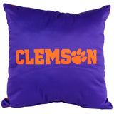 Clemson Tigers 2 Sided Decorative Pillow, 16" x 16", Made in the USA