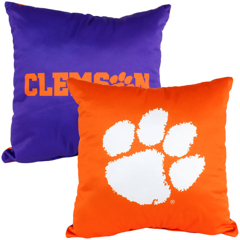 Clemson Tigers 2 Sided Decorative Pillow, 16" x 16", Made in the USA