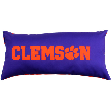 Clemson Tigers 2 Sided Bolster Travel Pillow, 16" x 6", Made in the USA