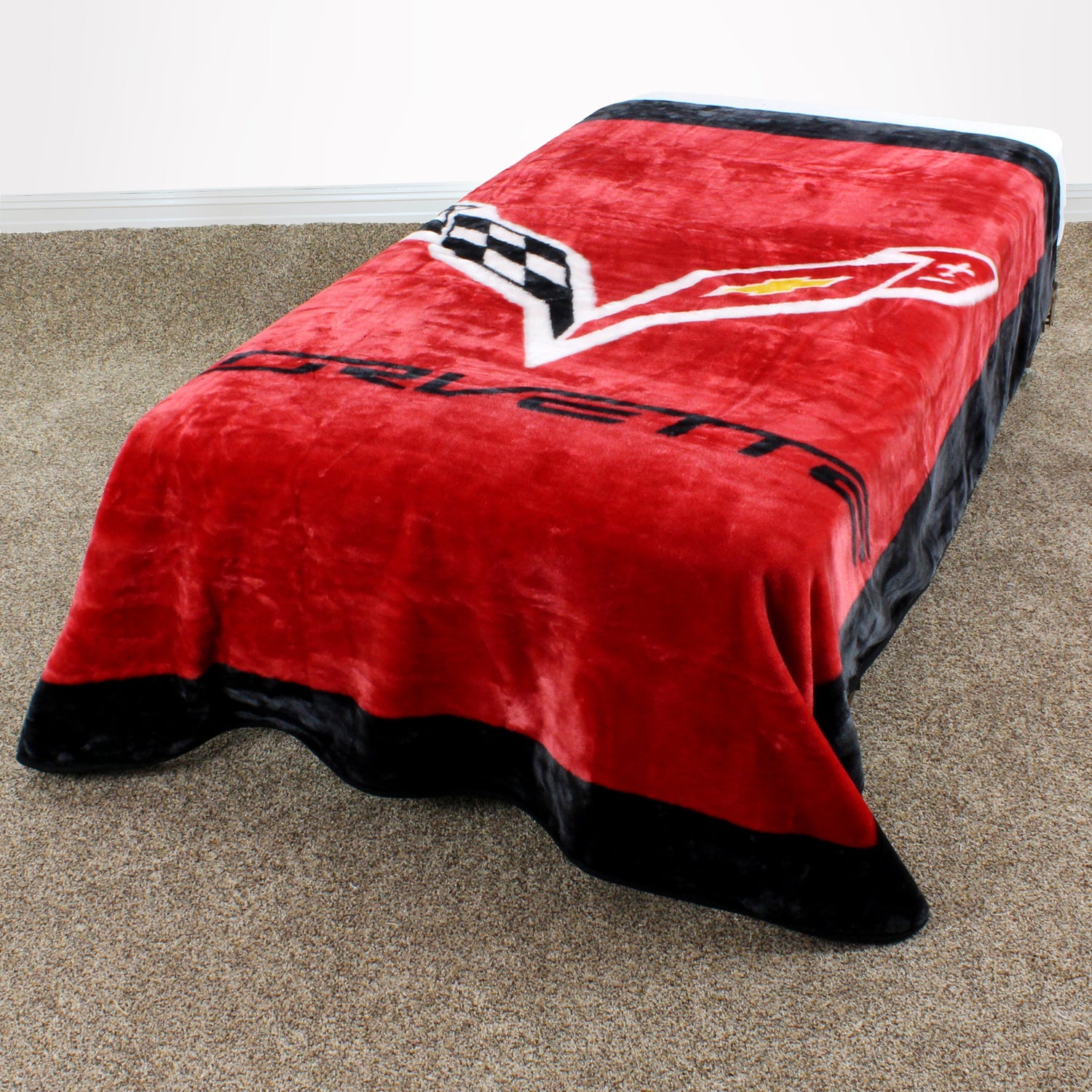 Corvette Plush Throw Blanket, Bedspread, 86" x 63"