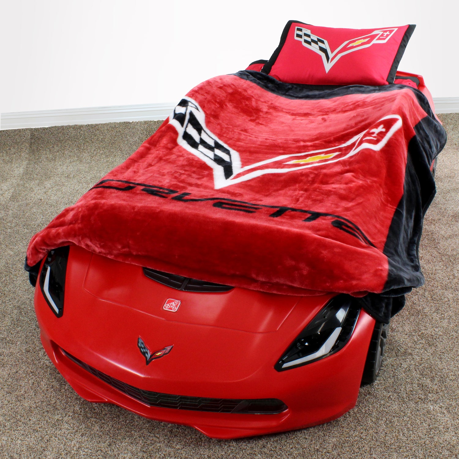 Corvette Plush Throw Blanket, Bedspread, 86" x 63"