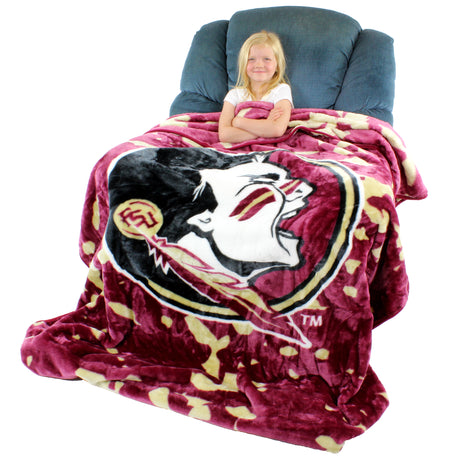Florida State Seminoles Plush Throw Blanket, Bedspread, 86" x 63"
