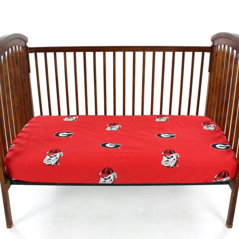 Georgia Bulldogs Bulldogs Baby Crib Fitted Sheet