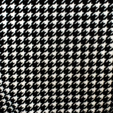 Houndstooth Print Huge Soft Plush Throw Blanket, 86" x 63"