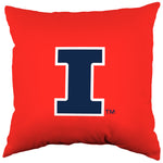 Illinois Fighting Illini 2 Sided Decorative Pillow, 16" x 16", Made in the USA