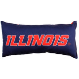 Illinois Fighting Illini 2 Sided Bolster Travel Pillow, 16" x 6", Made in the USA