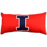 Illinois Fighting Illini 2 Sided Bolster Travel Pillow, 16" x 6", Made in the USA