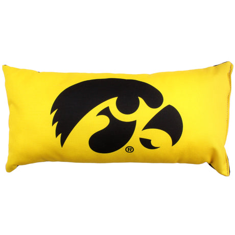 Iowa Hawkeyes 2 Sided Bolster Travel Pillow, 16" x 6", Made in the USA