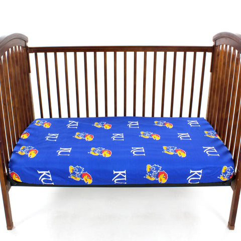 Kansas Jayhawks Baby Crib Fitted Sheet