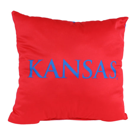 Kansas Jayhawks 2 Sided Decorative Pillow, 16" x 16", Made in the USA