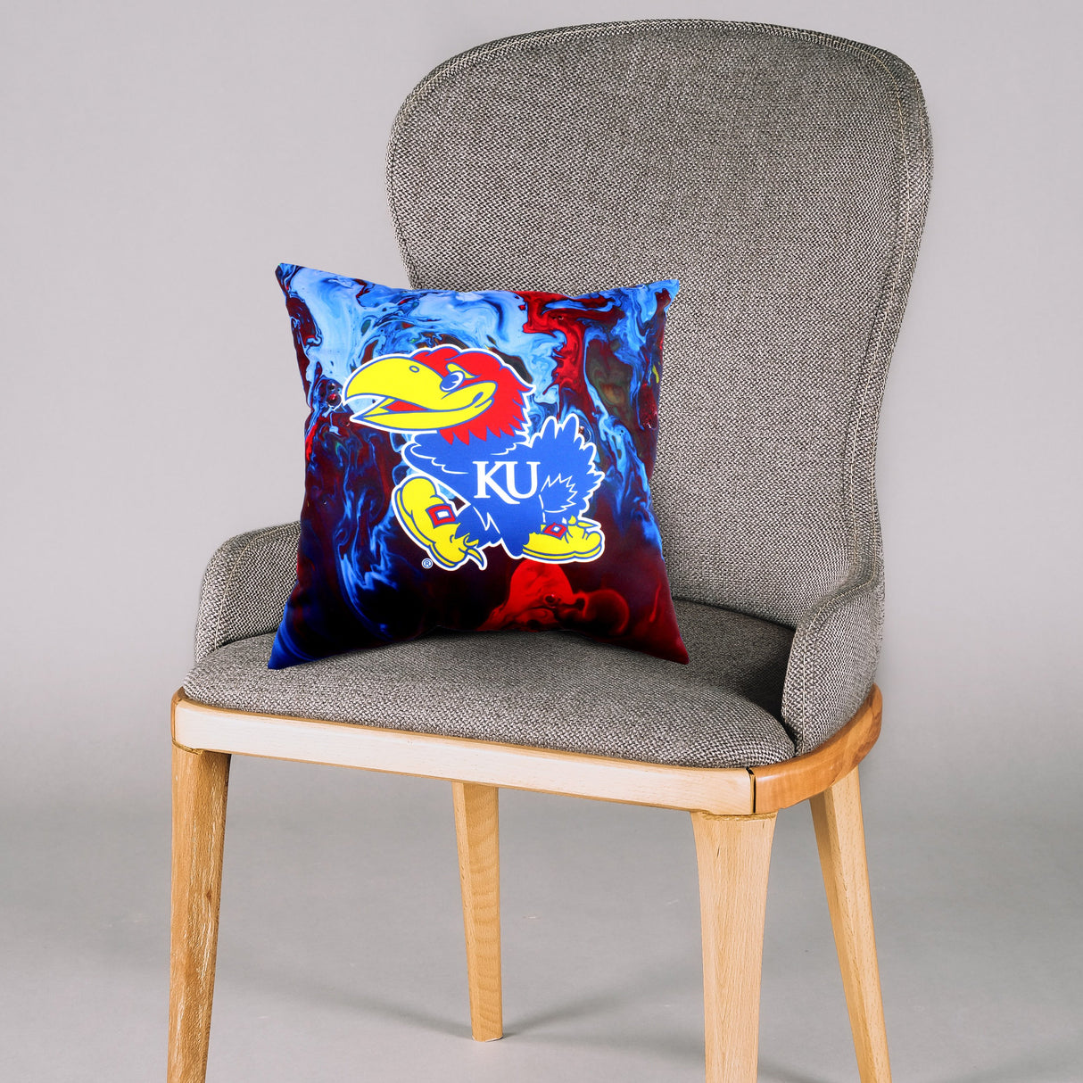 Kansas Jayhawks 2 Sided Color Swept Decorative Pillow, 16" x 16"