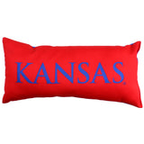 Kansas Jayhawks 2 Sided Bolster Travel Pillow, 16" x 6", Made in the USA
