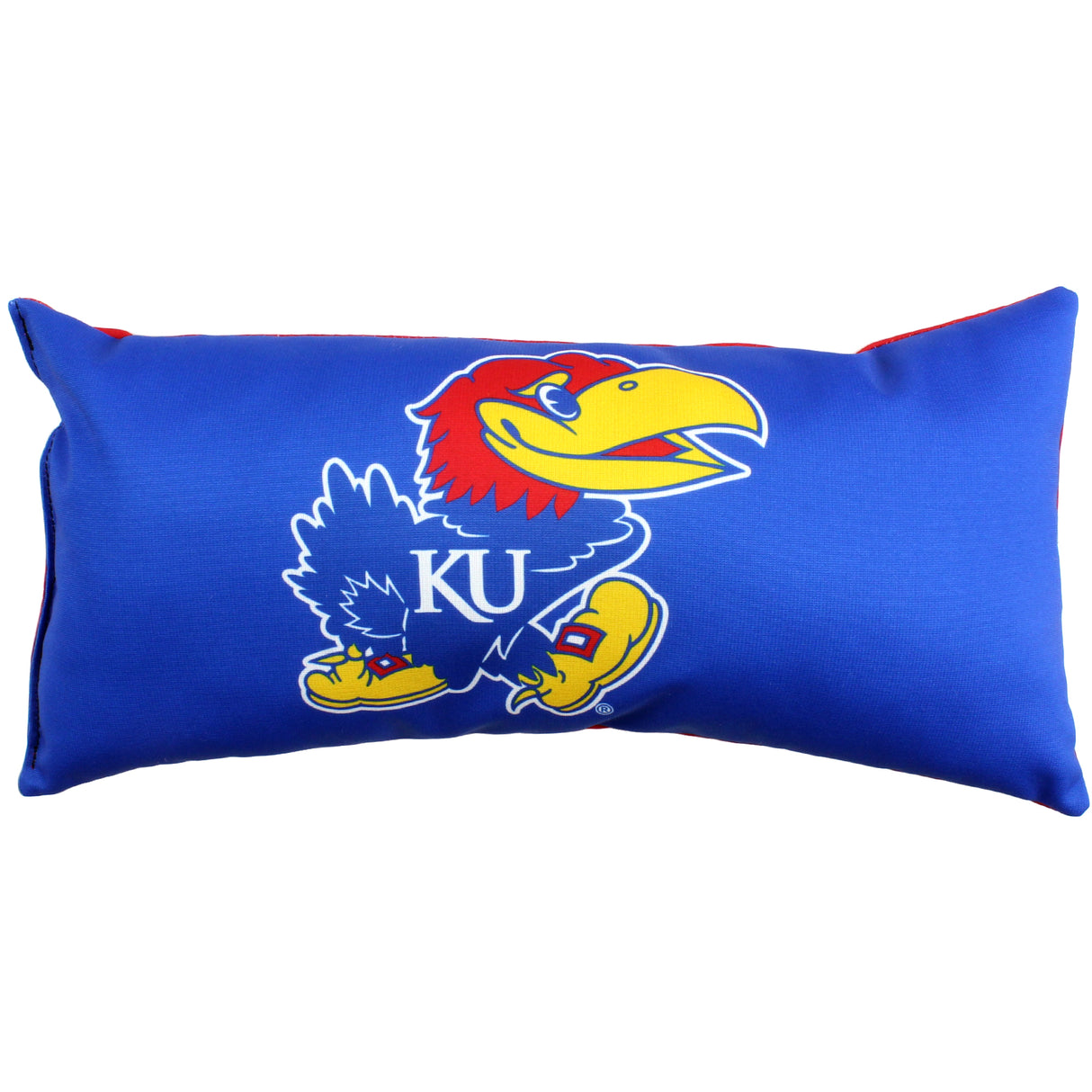 Kansas Jayhawks 2 Sided Bolster Travel Pillow, 16" x 6", Made in the USA