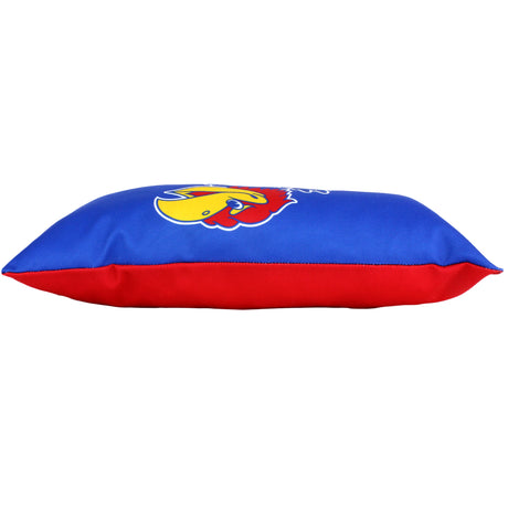 Kansas Jayhawks 2 Sided Bolster Travel Pillow, 16" x 6", Made in the USA