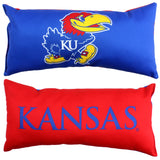Kansas Jayhawks 2 Sided Bolster Travel Pillow, 16" x 8", Made in the USA