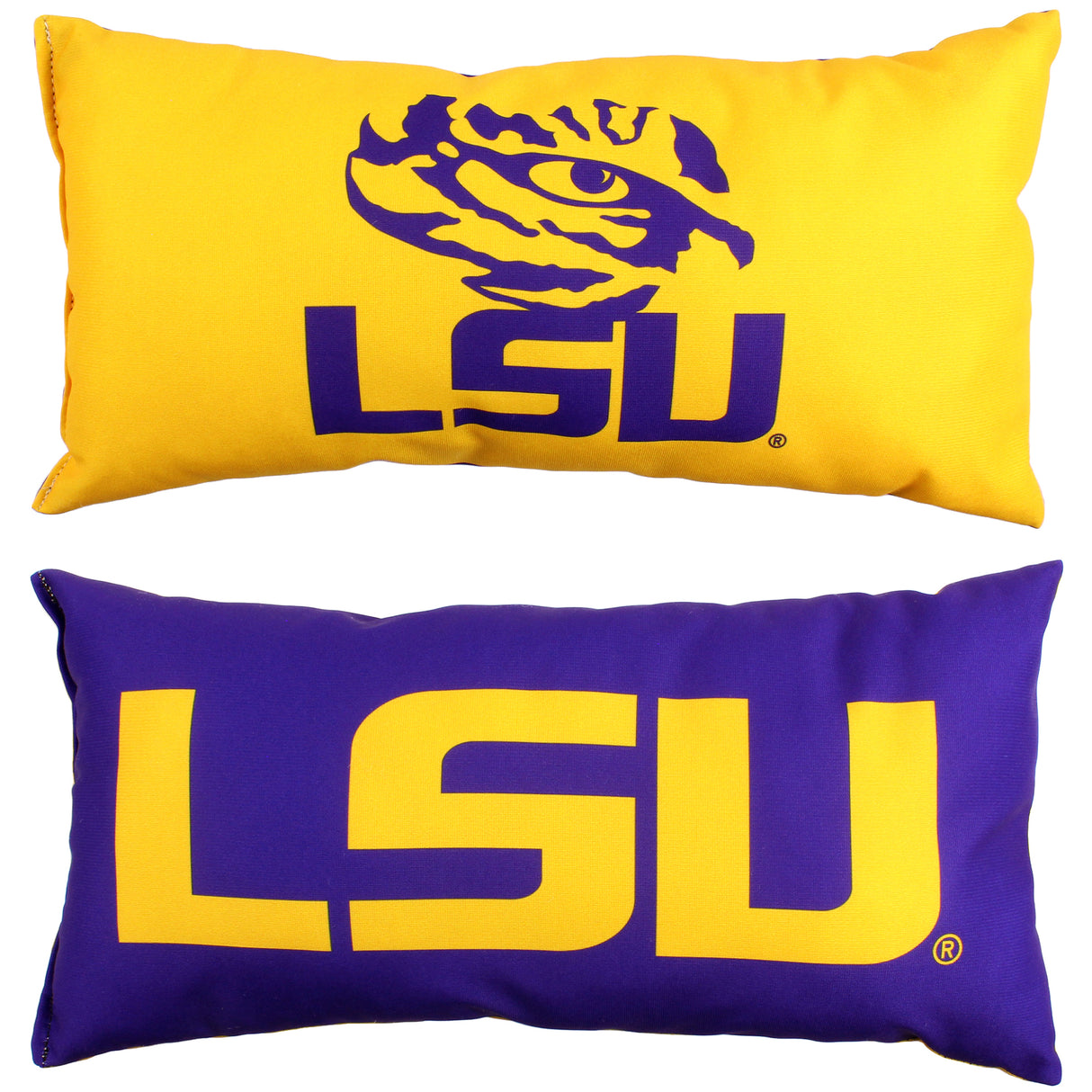 LSU Tigers 2 Sided Bolster Travel Pillow, 16" x 6", Made in the USA
