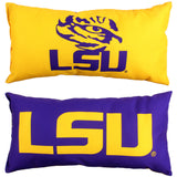 LSU Tigers 2 Sided Bolster Travel Pillow, 16" x 6", Made in the USA