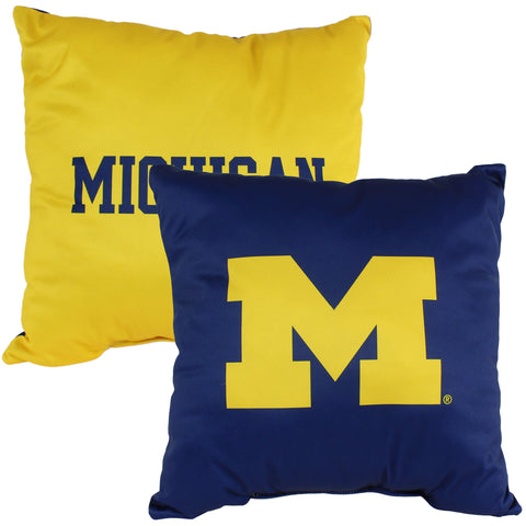 Michigan Wolverines 2 Sided Decorative Pillow, 16" x 16", Made in the USA