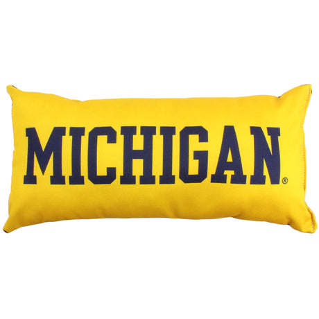 Michigan Wolverines 2 Sided Bolster Travel Pillow, 16" x 6", Made in the USA