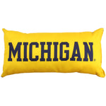 Michigan Wolverines 2 Sided Bolster Travel Pillow, 16" x 8", Made in the USA