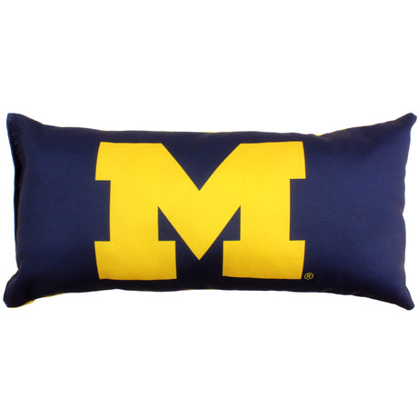 Michigan Wolverines 2 Sided Bolster Travel Pillow, 16" x 6", Made in the USA