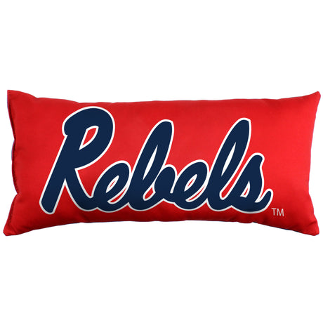 Ole Miss Rebels 2 Sided Bolster Travel Pillow, 16" x 6", Made in the USA