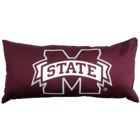Mississippi State Bulldogs 2 Sided Bolster Travel Pillow, 16" x 6", Made in the USA