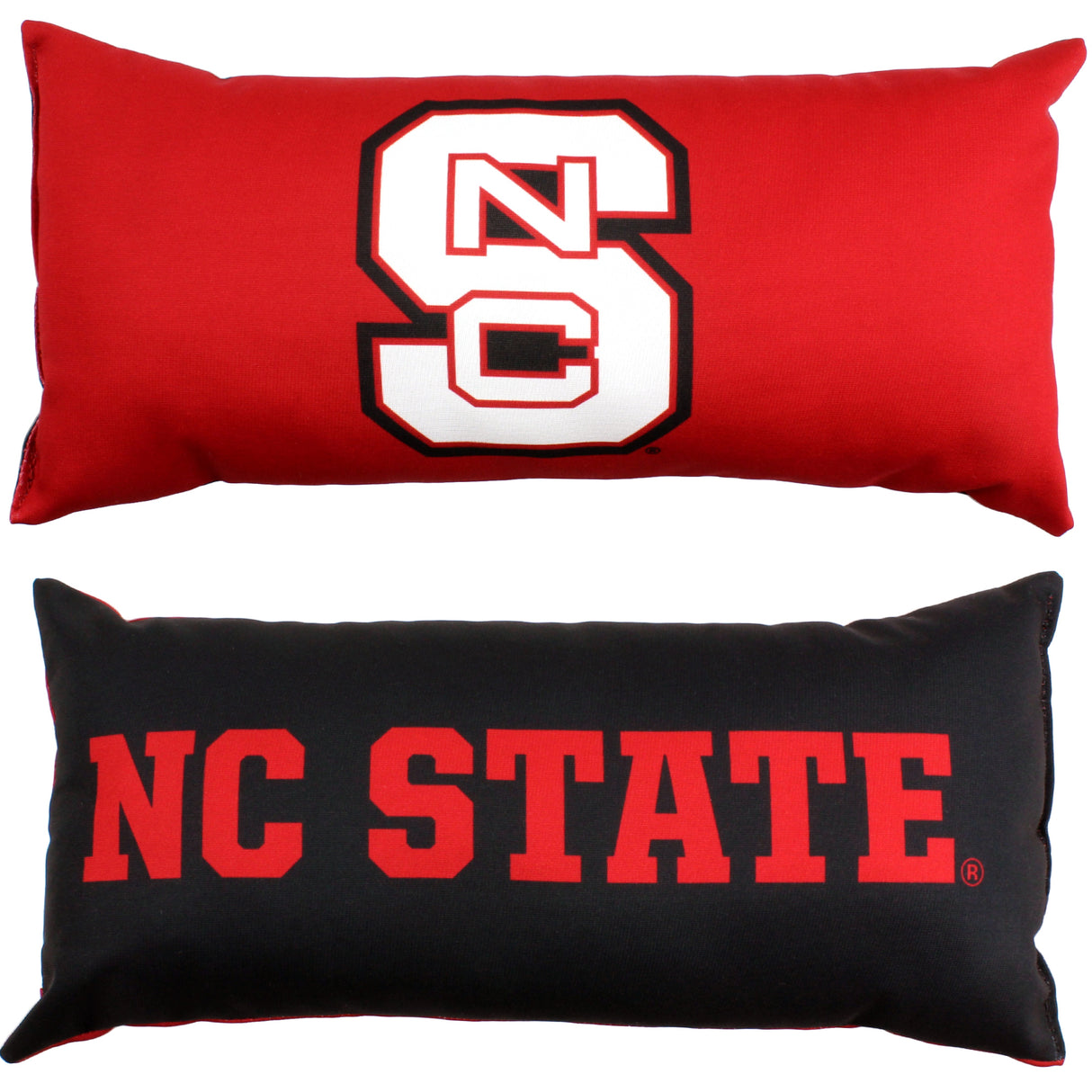 North Carolina State Wolfpack 2 Sided Bolster Travel Pillow, 16" x 6", Made in the USA