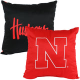 Nebraska Cornhuskers 2 Sided Decorative Pillow, 16" x 16", Made in the USA