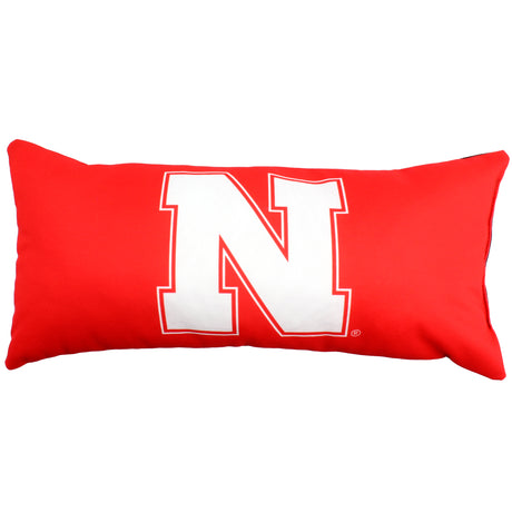 Nebraska Cornhuskers 2 Sided Bolster Travel Pillow, 16" x 6", Made in the USA