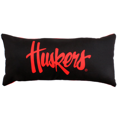 Nebraska Cornhuskers 2 Sided Bolster Travel Pillow, 16" x 6", Made in the USA