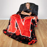 Nebraska Cornhuskers Plush Throw Blanket, Bedspread, 86" x 63"