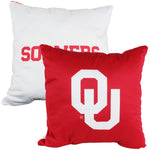Oklahoma Sooners 2 Sided Decorative Pillow, 16" x 16", Made in the USA