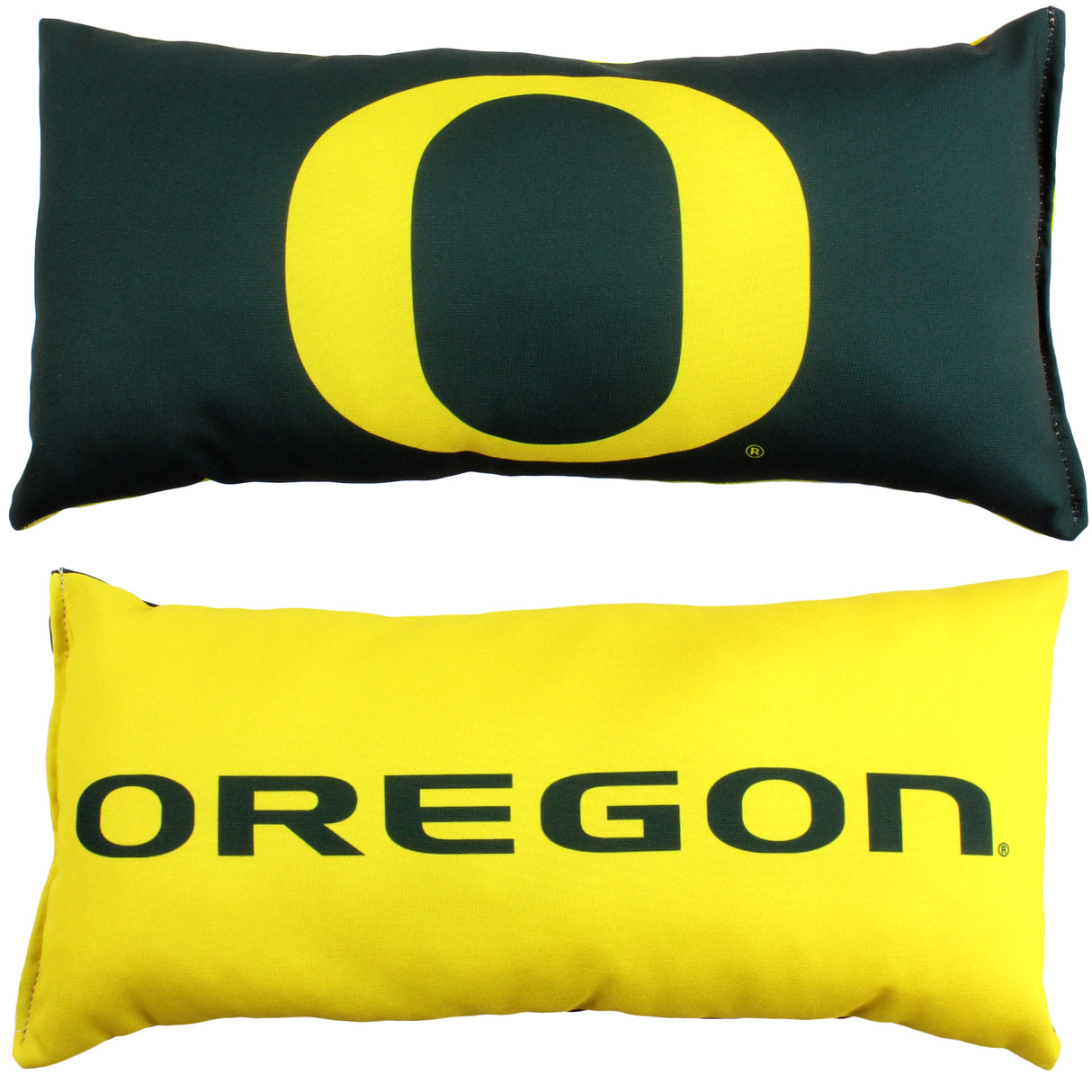 Oregon Ducks 2 Sided Bolster Travel Pillow, 16" x 6", Made in the USA