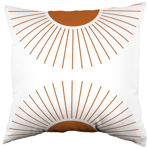 Geometric Mid Century Modern Double Rays Decorative Pillow, 2 Sizes, Made in the USA