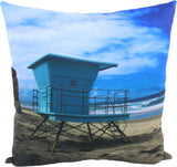 Lifeguard Shack, Solana Beach, California, 16" Decorative Pillow, Made in the USA