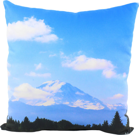 Mount Rainier, Washington Mountain Landscape 16" Decorative Pillow, Made in the USA
