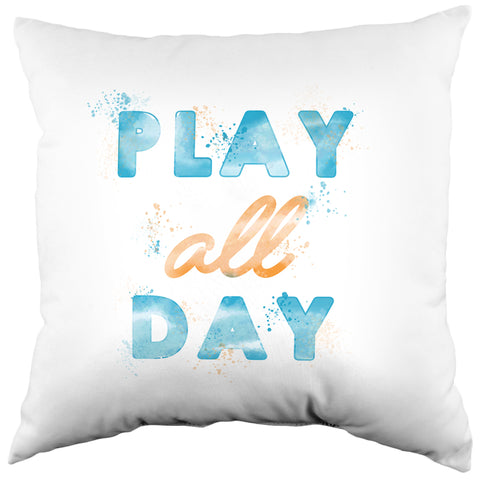 Play All Day Decorative Pillow, 16" x 16", Made in the USA, 2 Sizes