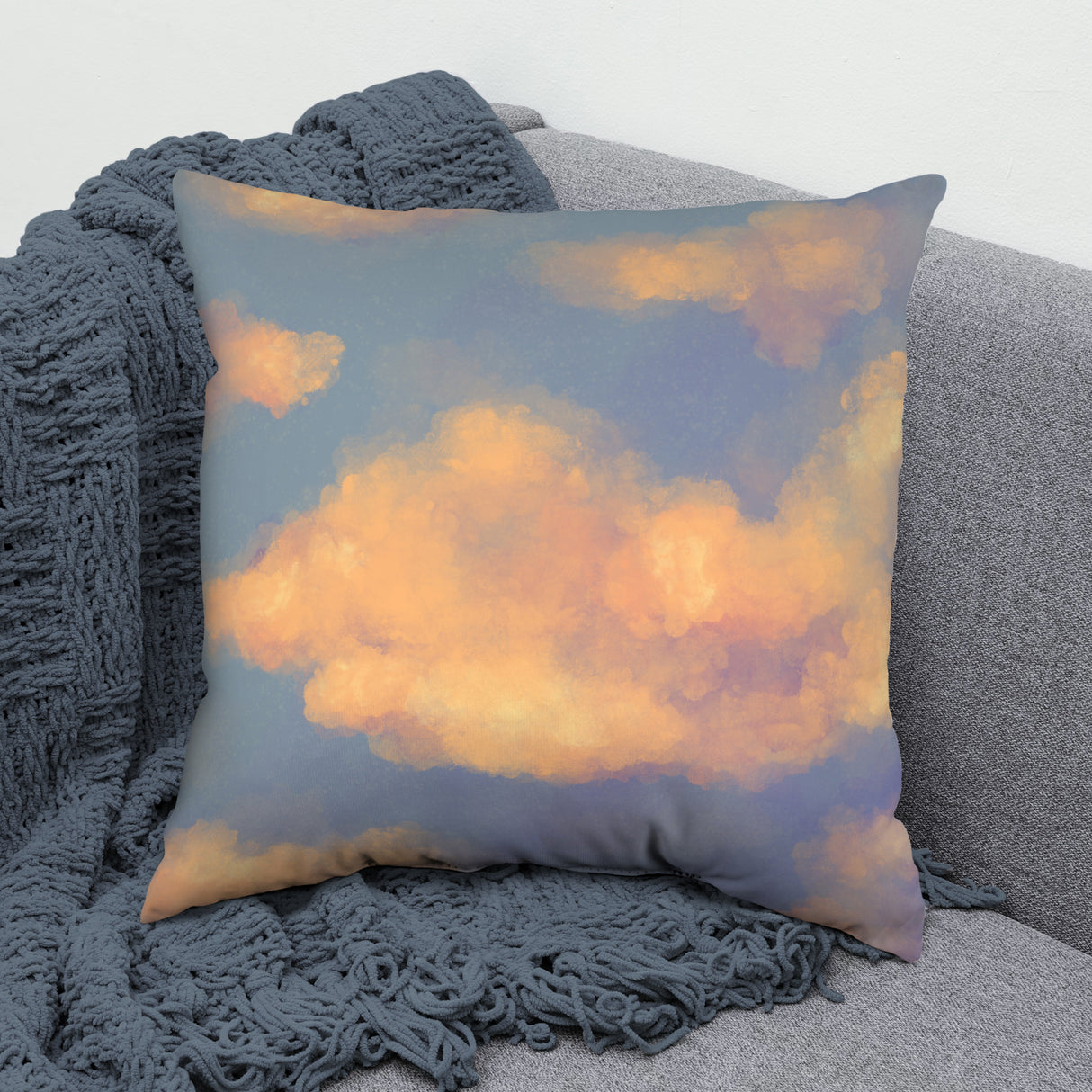 Sunset Clouds Decorative Pillow, Made in the USA, 2 Sizes